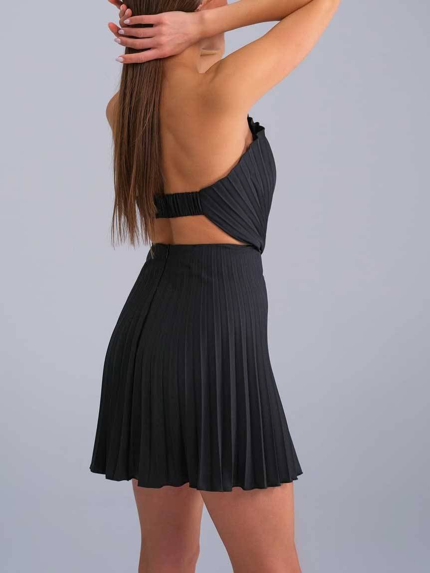 Shell Element Design Pleated MiniDress
