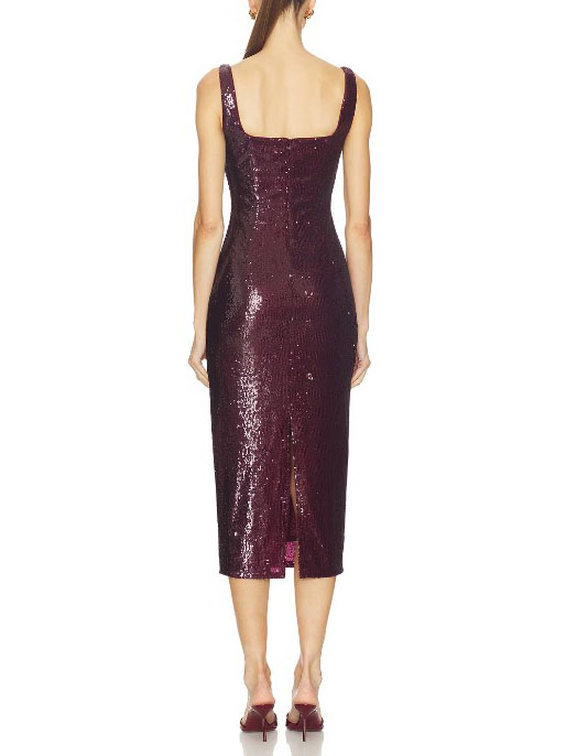 Shiny Sling Midi Dress