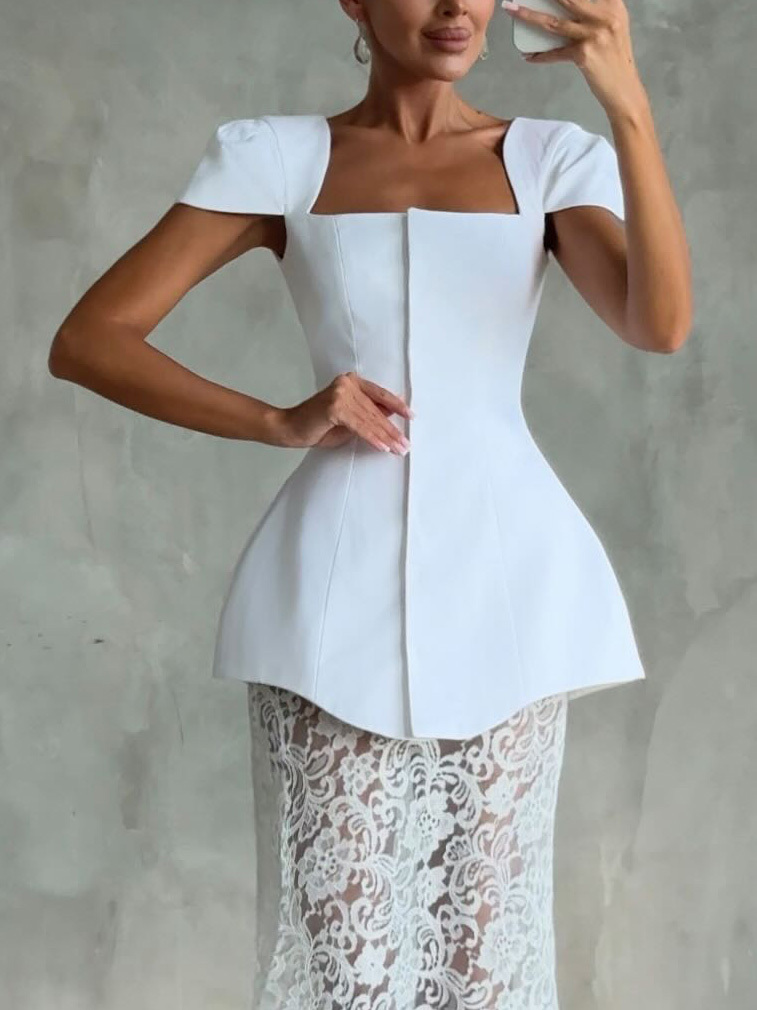 Elegant lace skirt two-piece set