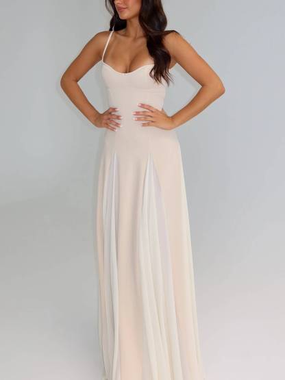Elegant Splicing Sling Maxi Dress