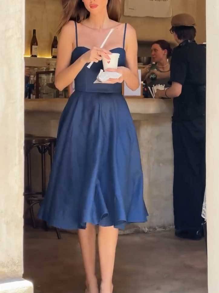 Vintage French Sling Midi Dress