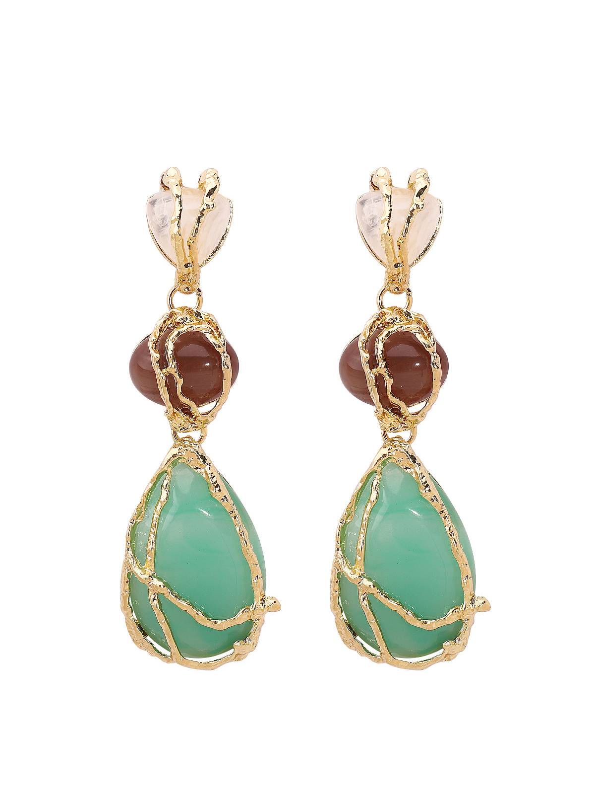Water Drop Contrast Color Earrings