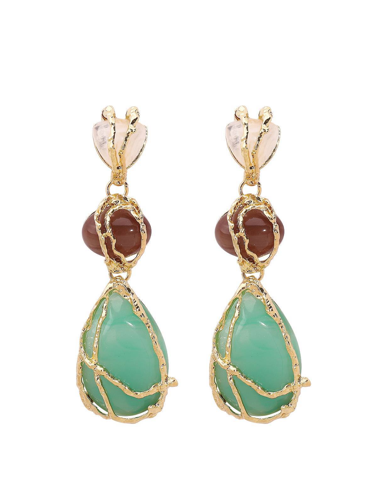 Water Drop Contrast Color Earrings