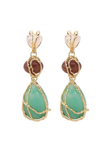 Water Drop Contrast Color Earrings
