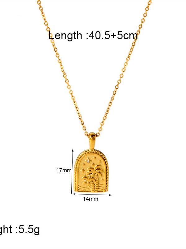 Heart Shell Palm Tree Necklace