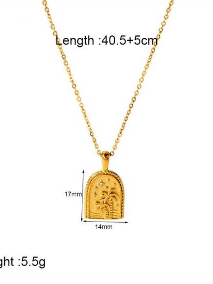 Heart Shell Palm Tree Necklace