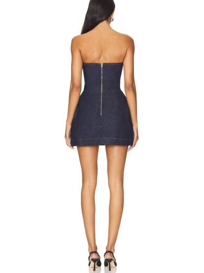 Minimalist Elegant Tube Top A- Line Mini Dress