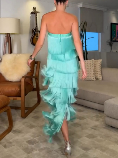 Tube Top Tassel Maxi Dress