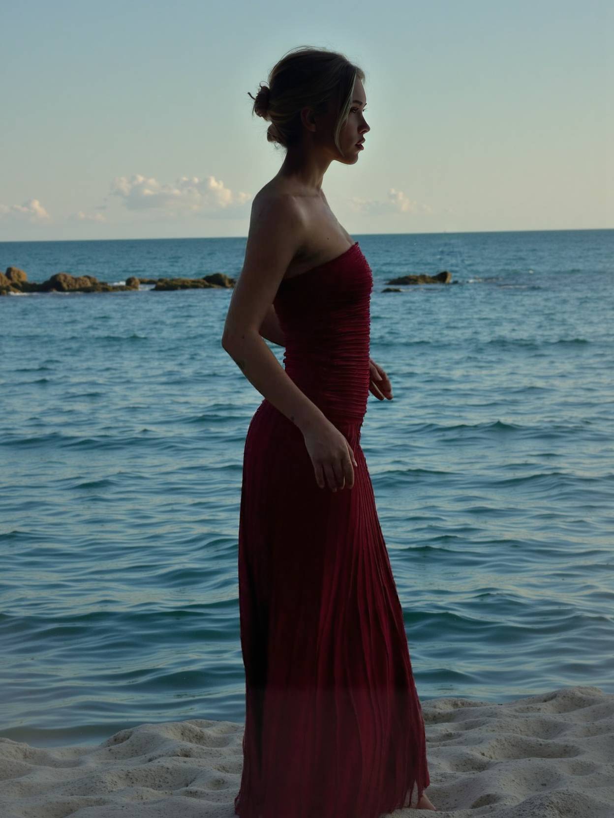 Slim-Fit Tube Top Knit Maxi Dress