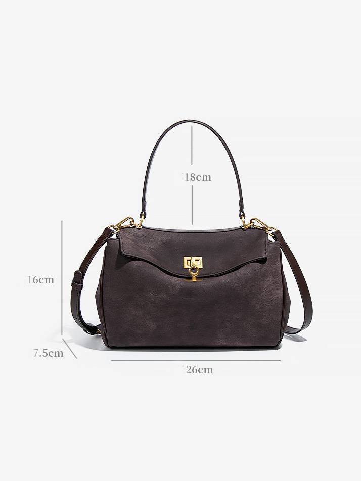 Minimalist suede tote shoulder bag