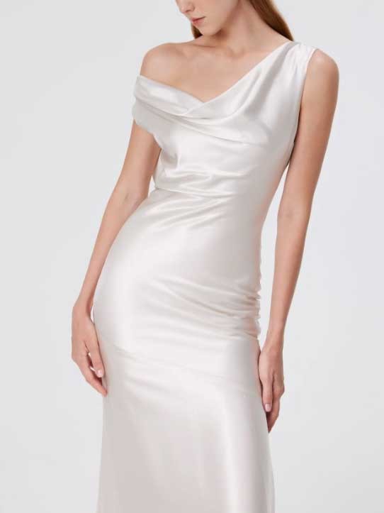 Elegant Swing Collar Backless Maxi Dress