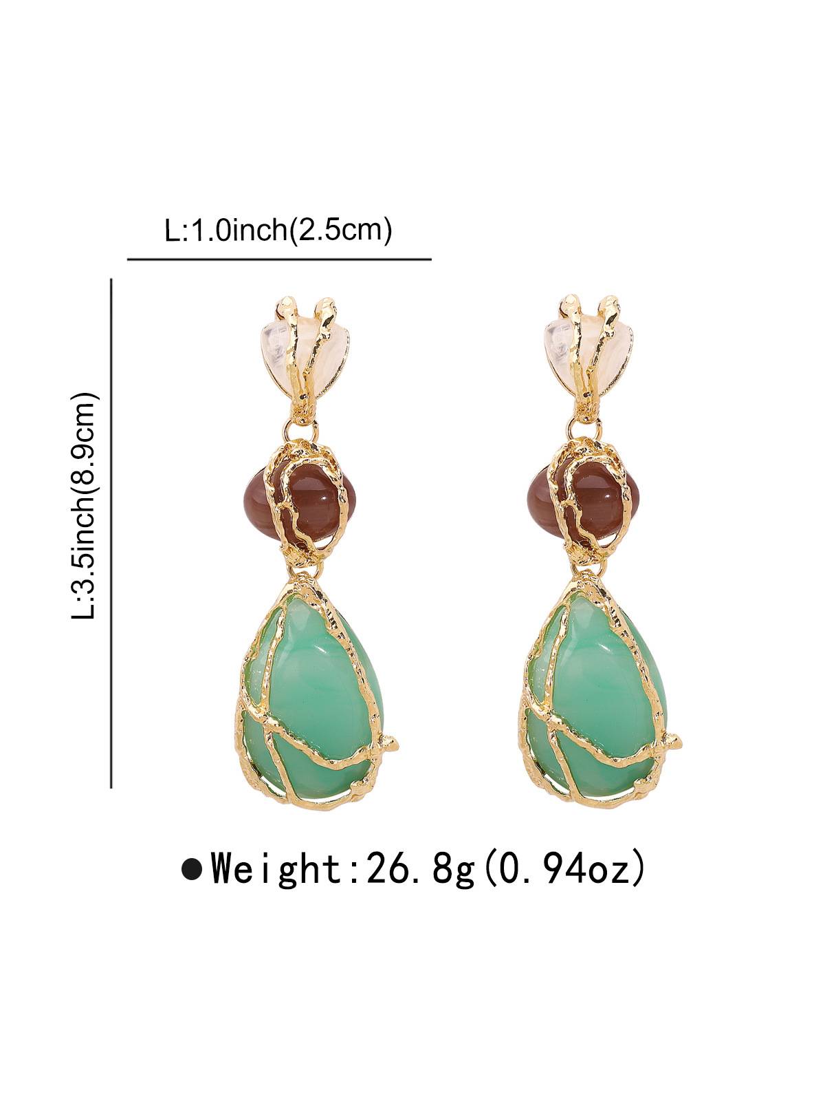 Water Drop Contrast Color Earrings