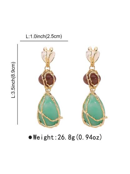 Water Drop Contrast Color Earrings