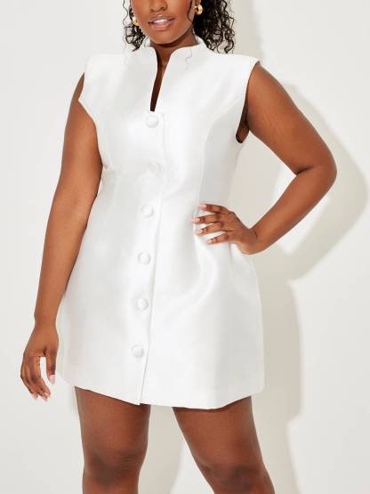 Minimalist V-Neck Sleeveless Bud Mini Dress