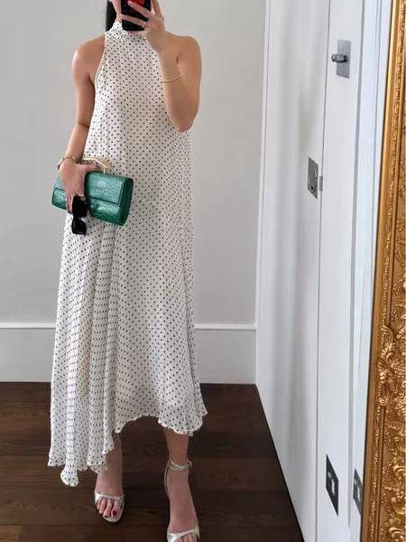 Irregular Hem Polka Dot Dress