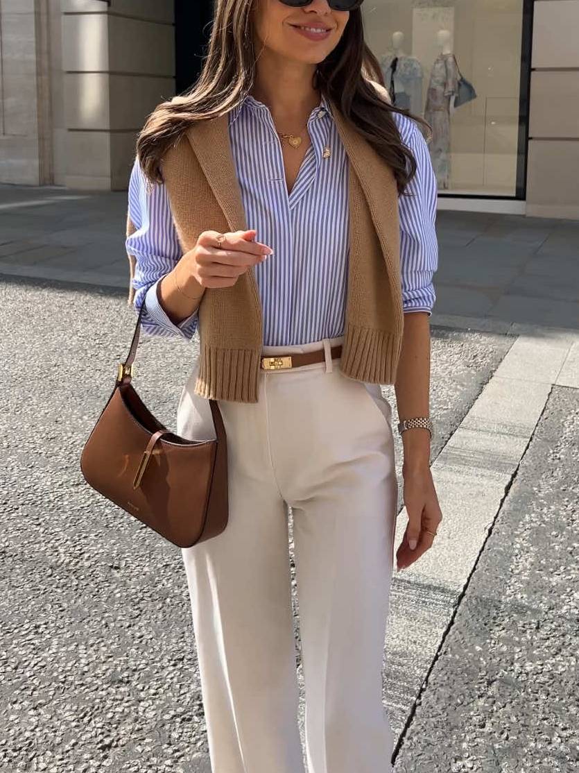 Minimalist Old Money Striped Shirt