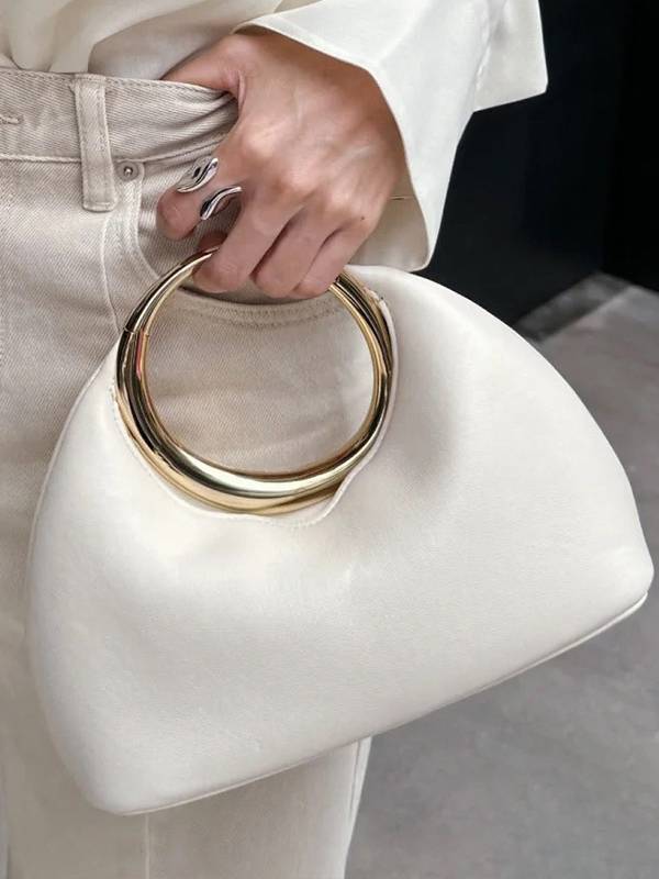 Minimalist Metal Handle Clutch