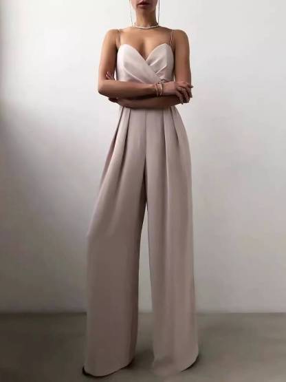 Suspender Tight Waist Straight Mopping Minimalist Jumpsuit