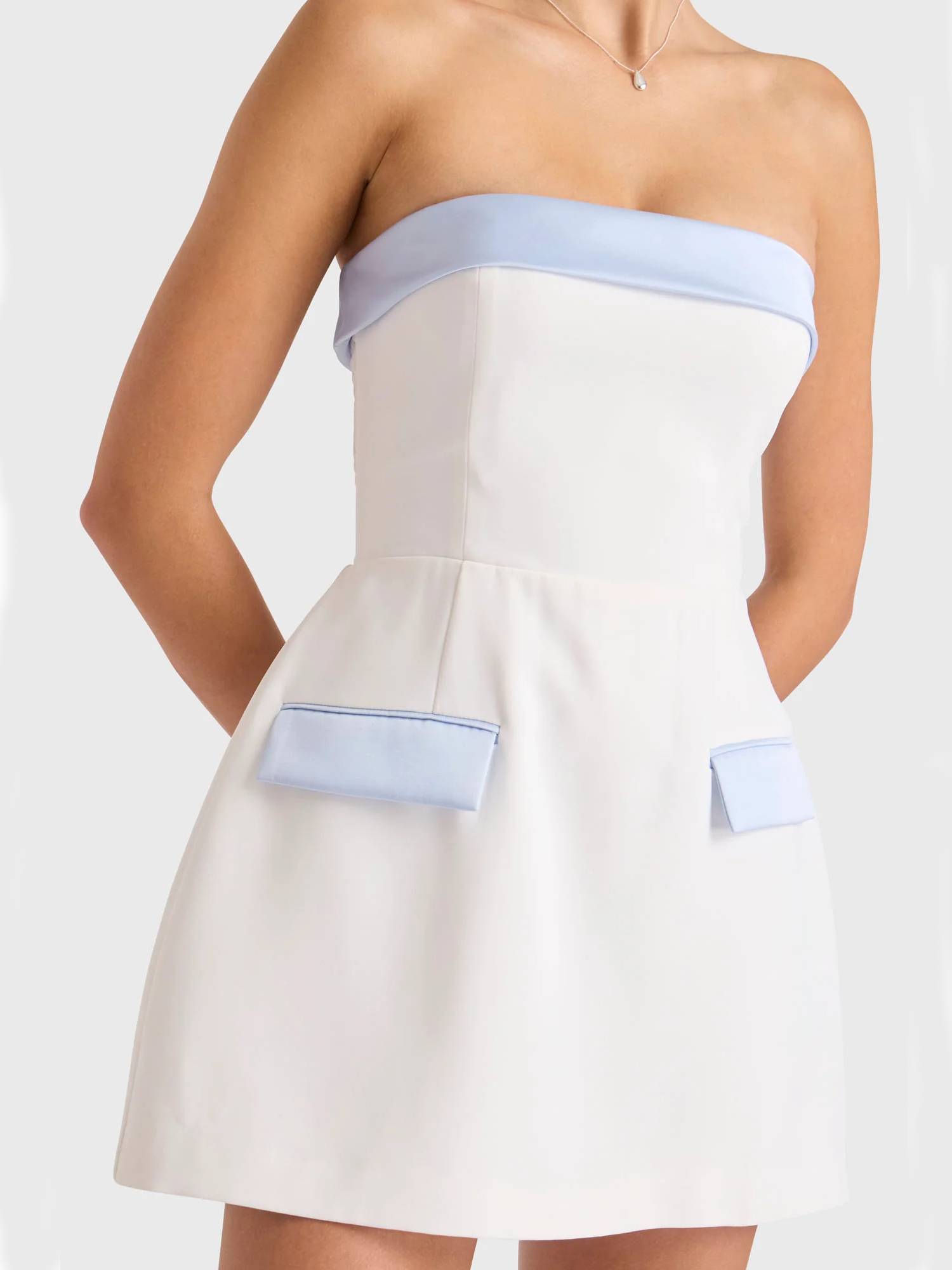 Color Contrast Tube Top  Mini Dress