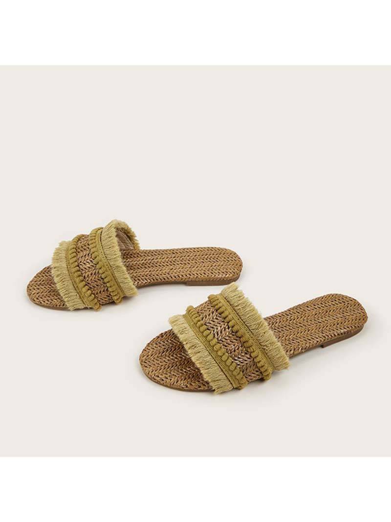 Vacation Style Straw Sandals