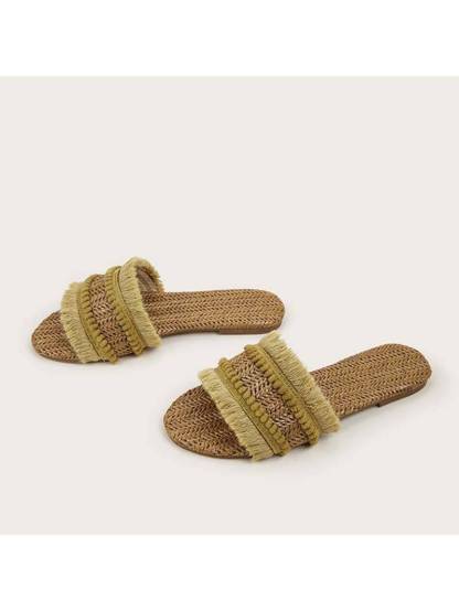 Vacation Style Straw Sandals