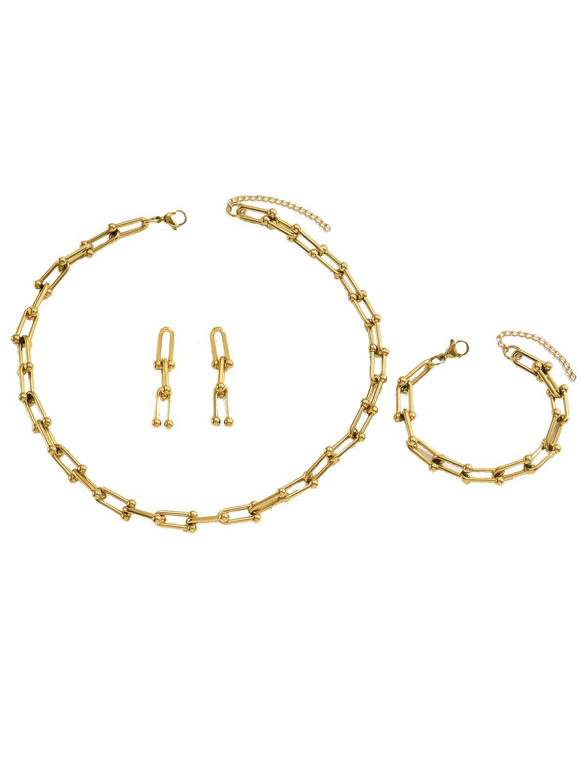 U-shaped Horseshoe Buckle Necklace Bracelet Earrings