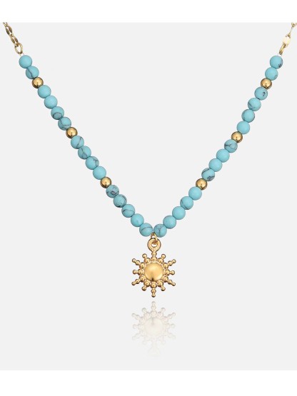 Turquoise Sun Pendant Necklace