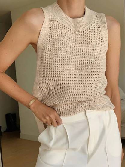 Mesh Pullover Knit Vest