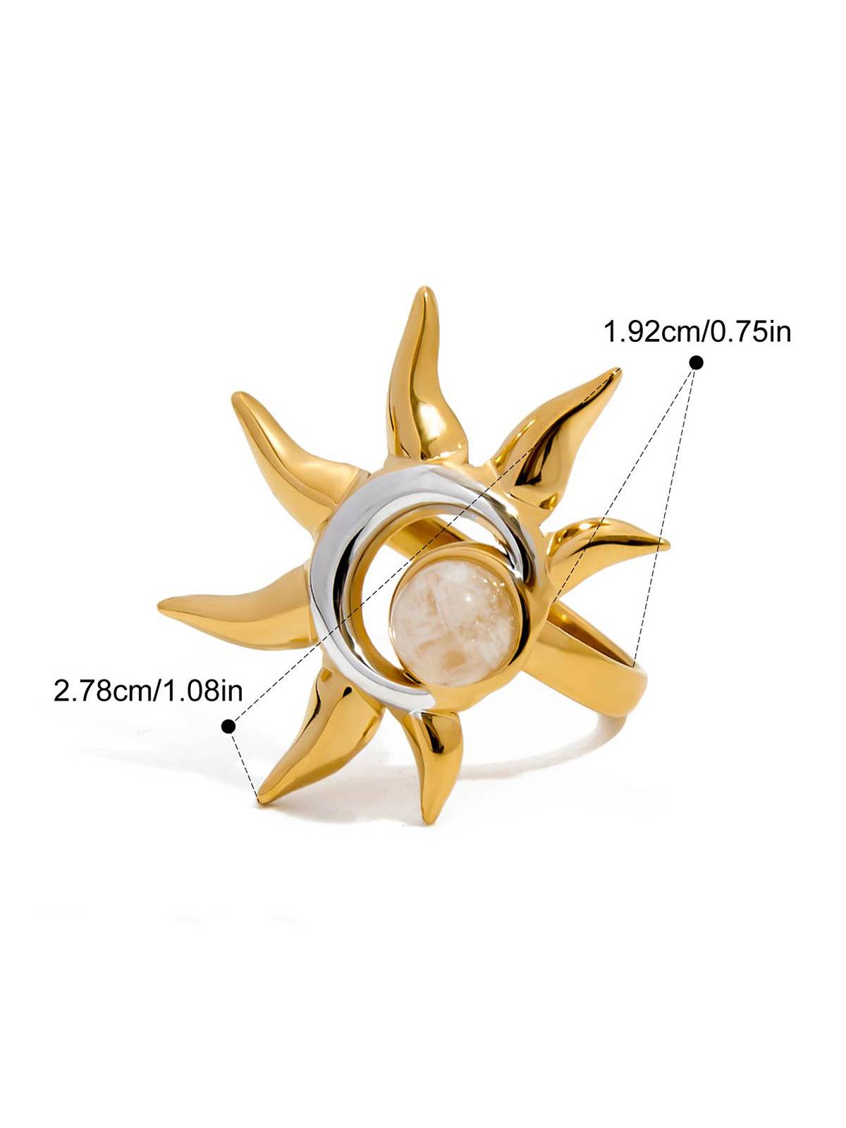 Vacation Style Sun Element Necklace Earrings Ring