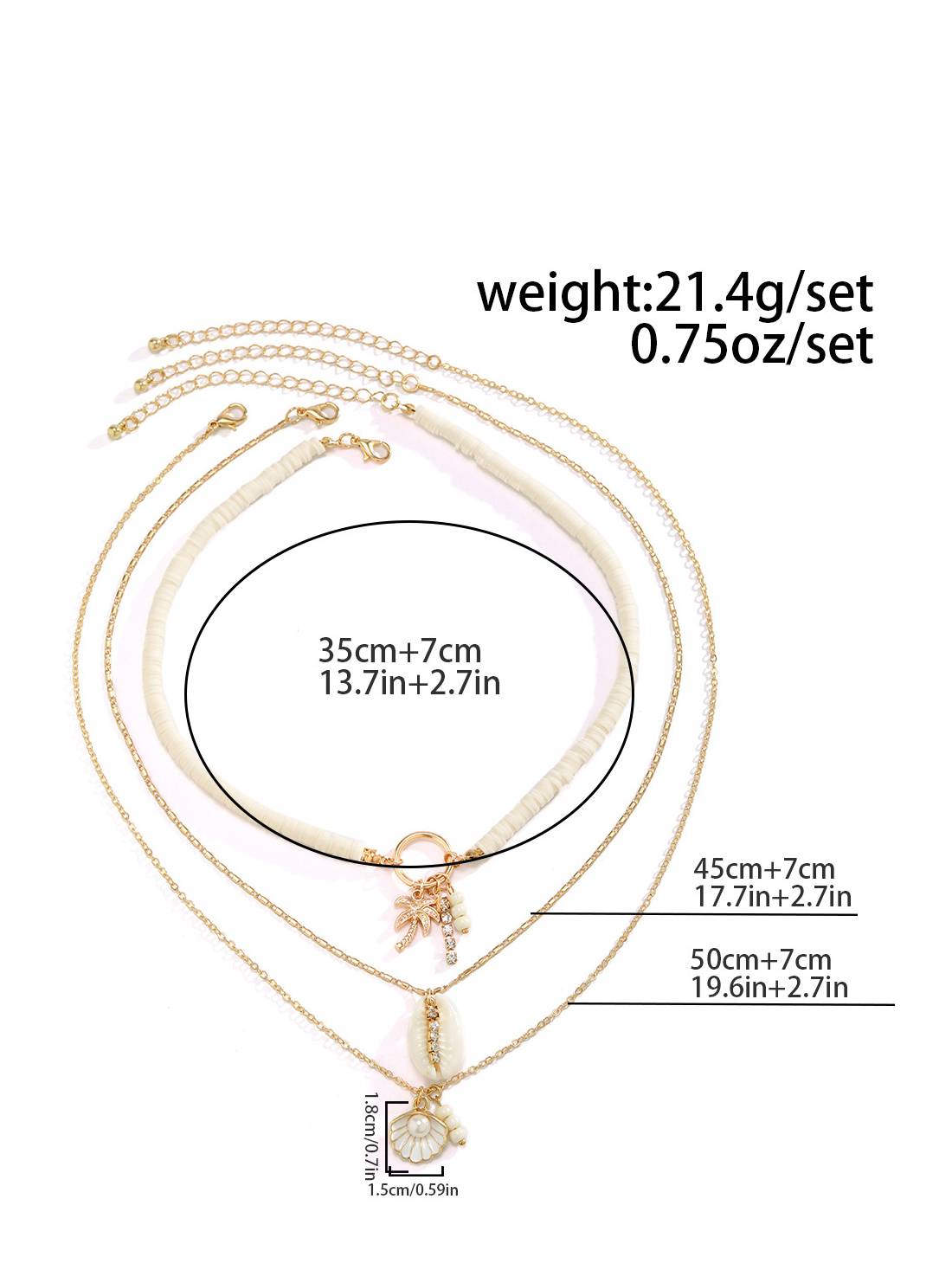 Coconut Tree Shell Element Necklace