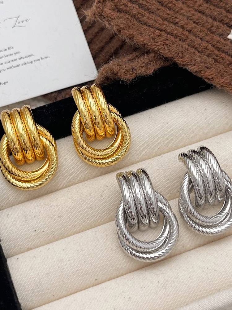 Multi-layer Twist Stud Earrings