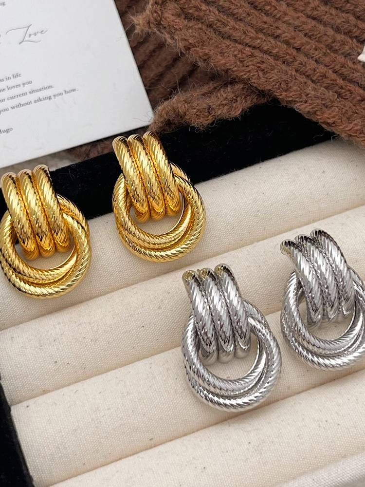 Multi-layer Twist Stud Earrings