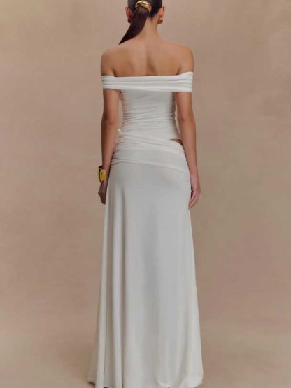 Sexy Off-Shoulder Hollow Design Maxi Dress