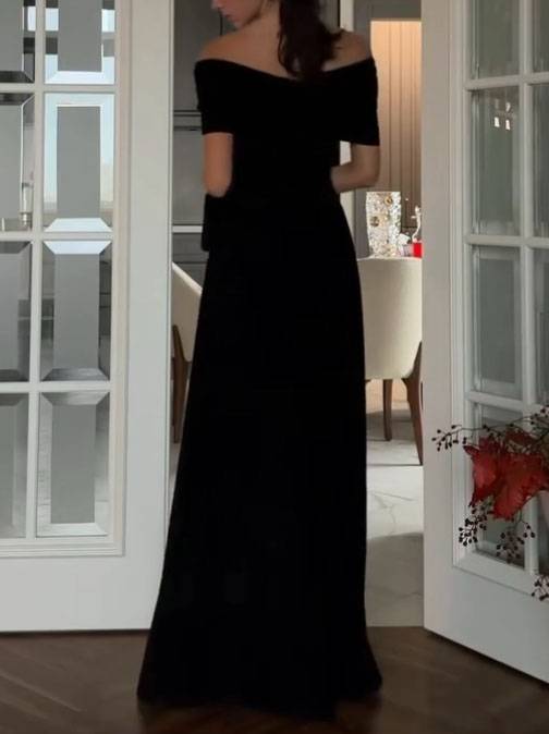 Off-shoulder Tulle Splicing Maxi Dress