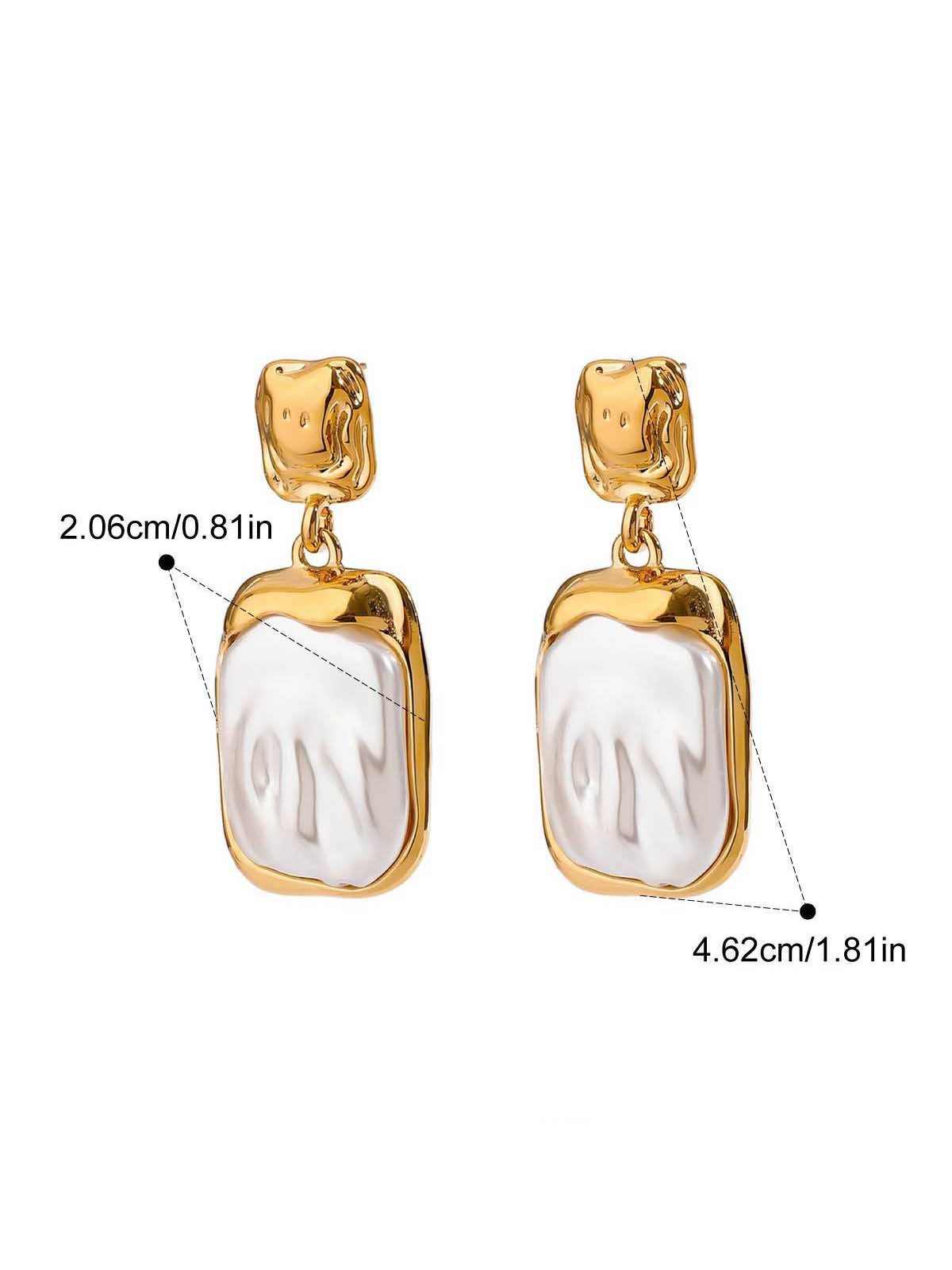 Vintage Square Pearl Earrings