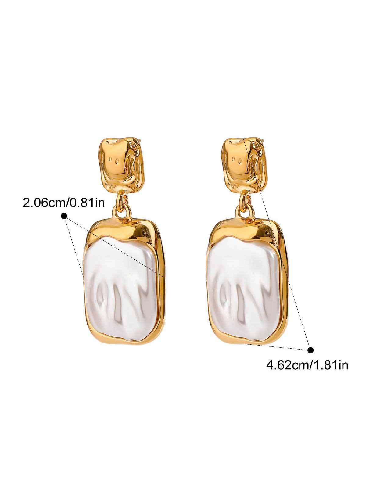 Vintage Square Pearl Earrings