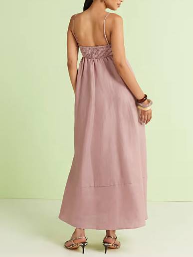 Minimalist Vacation Style Tube Top Maxi Dress