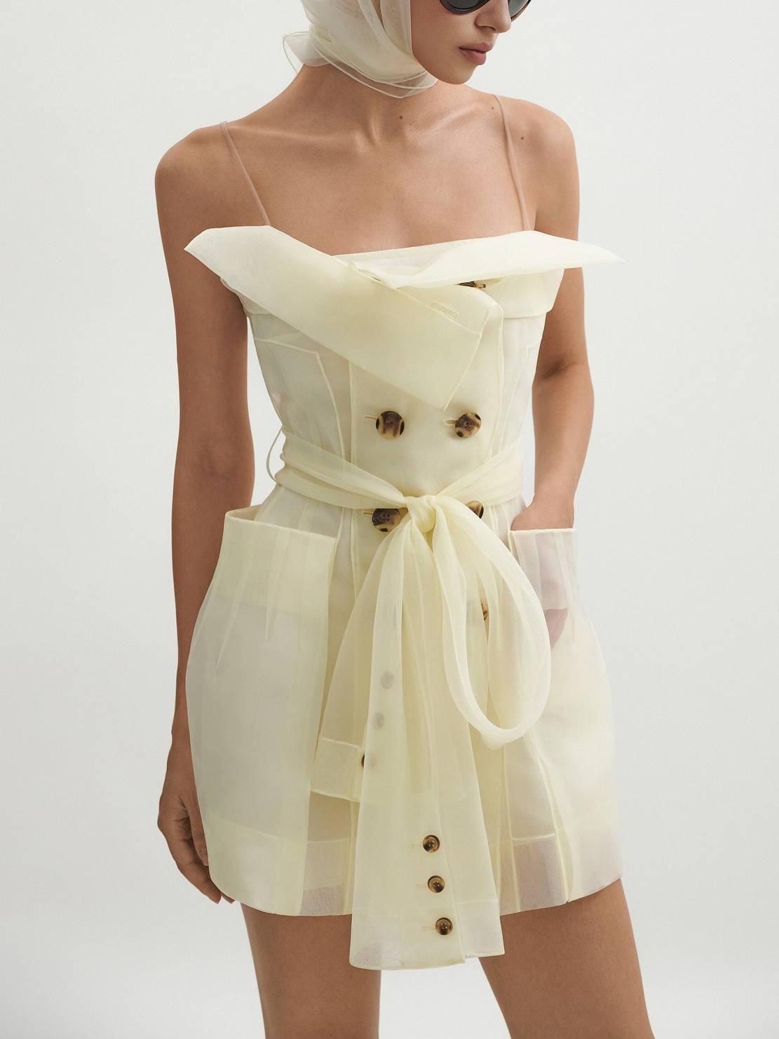 Organza Tube Top Sling Mini Dress