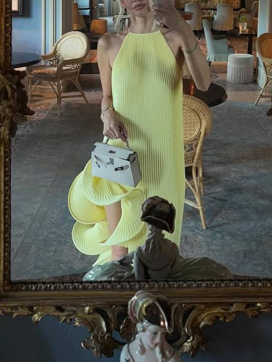 Asymmetric Rolled Hem Midi Dress