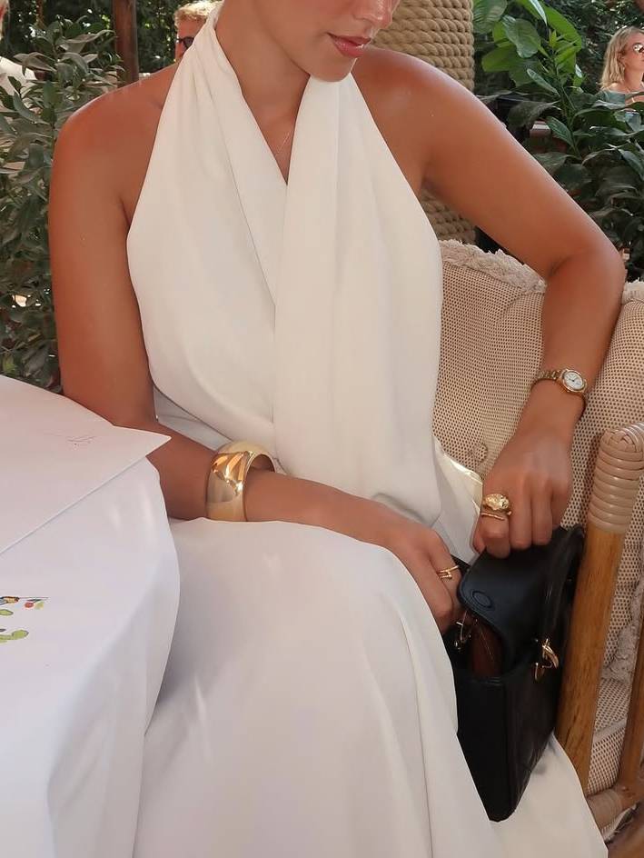 Elegant Halter Neck Backless Maxi Dress