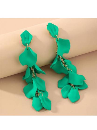 Rose Petal Tassel Earrings