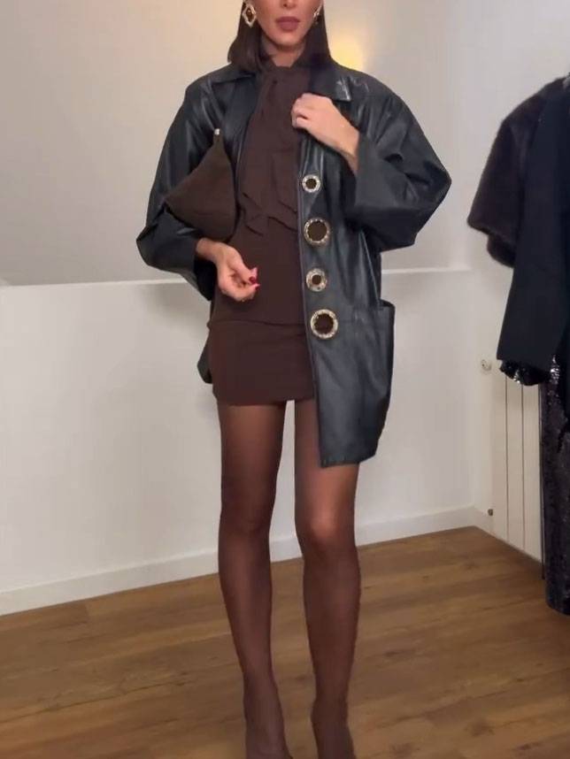 Lace-Up Design Hip-Wrap Mini Dress