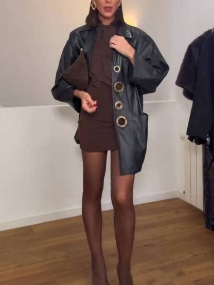 Lace-Up Design Hip-Wrap Mini Dress