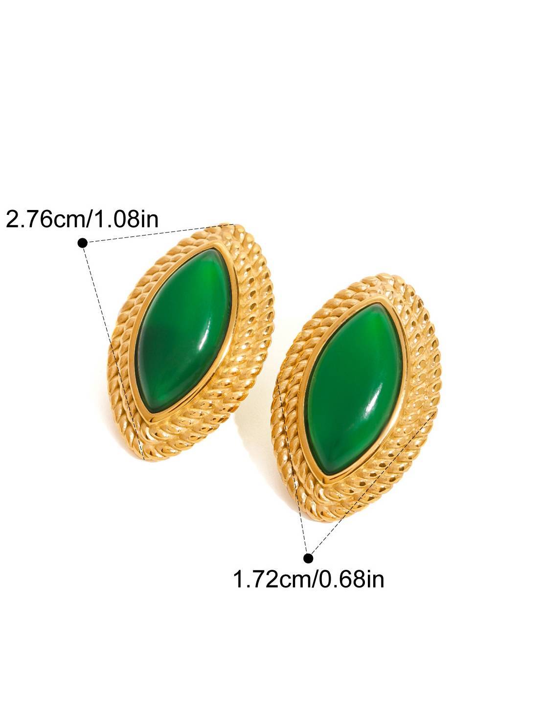 Horse-eye-shaped Agate Earrings