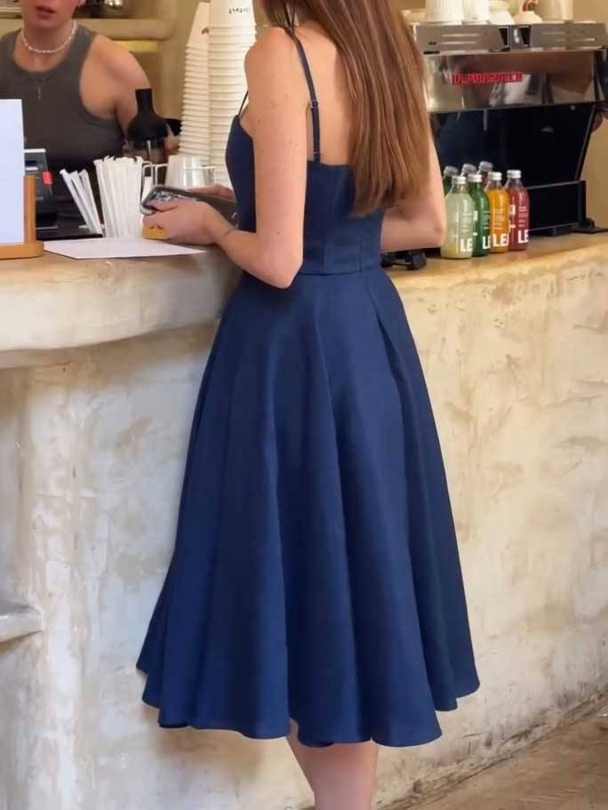 Vintage French Sling Midi Dress