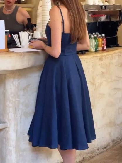 Vintage French Sling Midi Dress