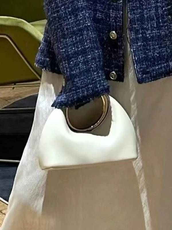 Minimalist Metal Handle Clutch