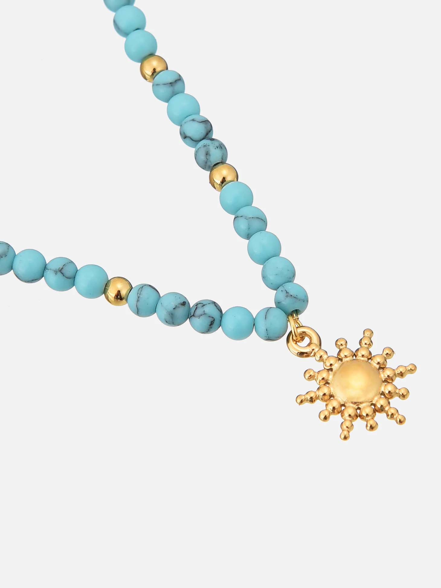 Turquoise Sun Pendant Necklace