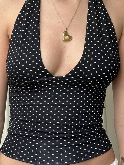 Minimalist Halter Neck Lace Up Camisole