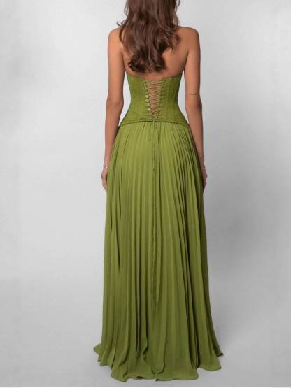 Lace Splicing Halter Neck Maxi Dress